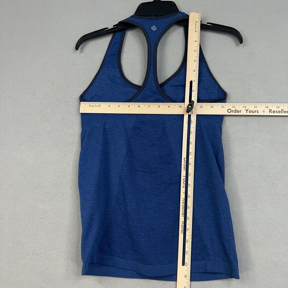 Lululemon Tank Top Womens 10 Blue Ebb & Flow Racerback Seamless Workout Gym Yoga - Picture 12 of 15